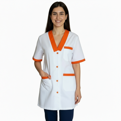 Casacca,camice da lavoro, profilo arancione MM Cod:7586