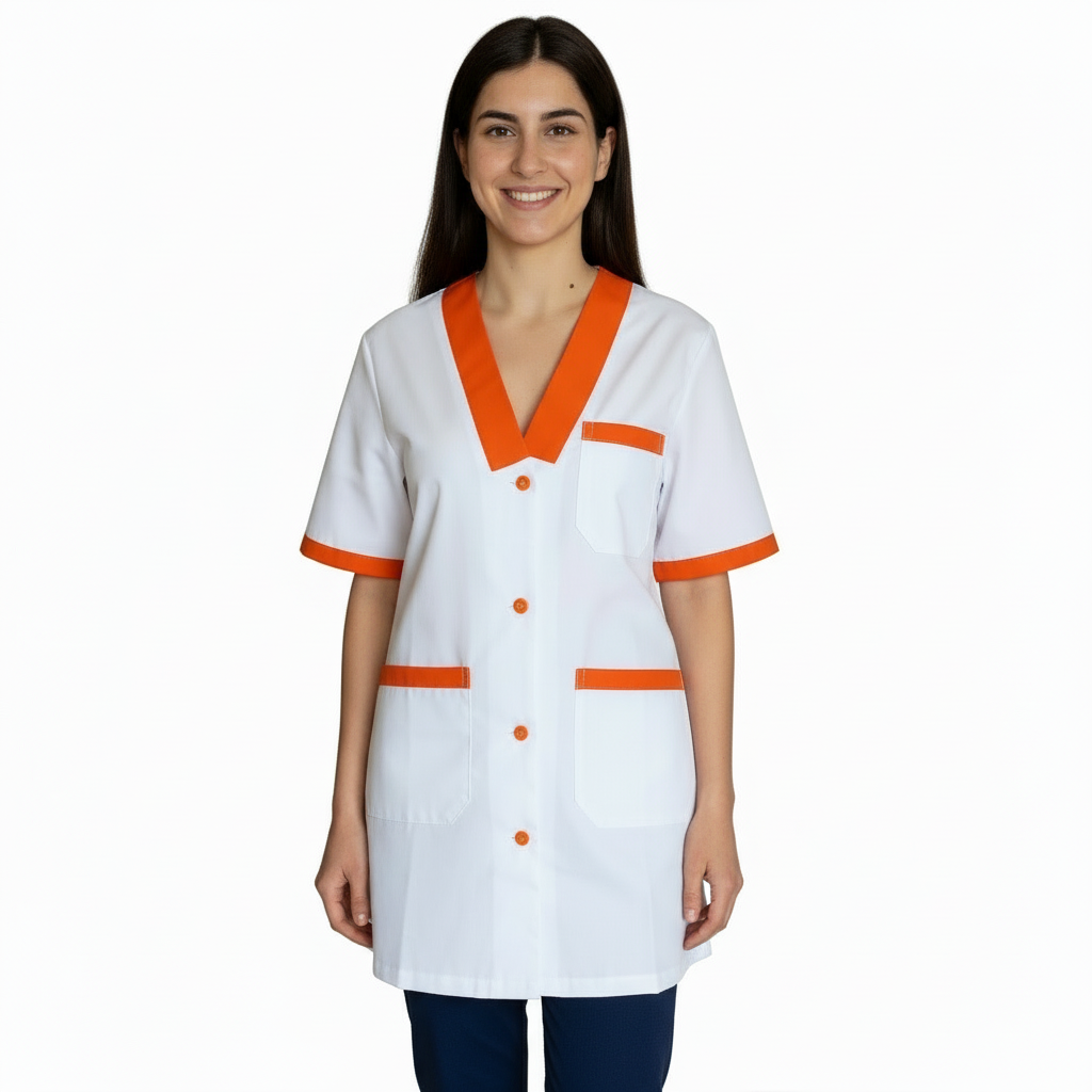 Casacca,camice da lavoro, profilo arancione MM Cod:7586