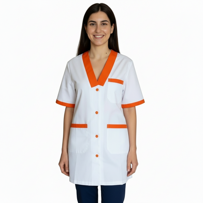 Casacca,camice da lavoro, profilo arancione MM Cod:7586