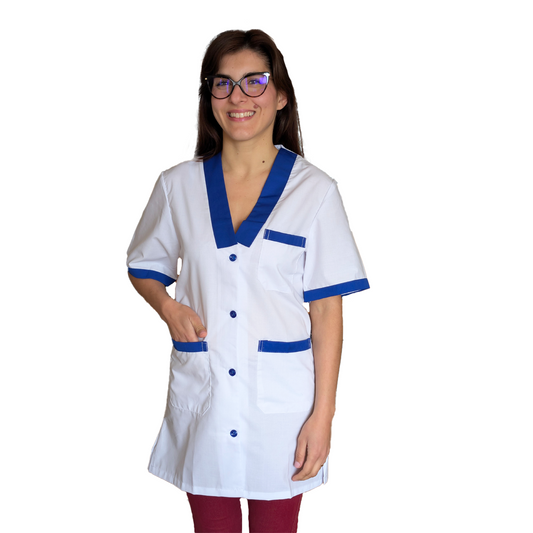 Casacca,camice da lavoro, profilo blue royal MM cod:7616