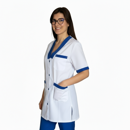 Casacca,camice da lavoro, profilo blue royal MM cod:7616