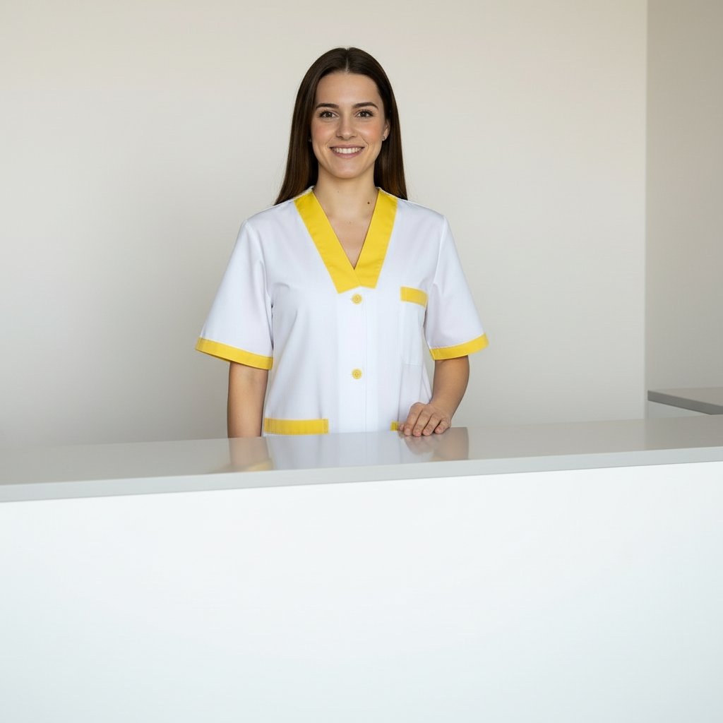 Casacca,camice da lavoro, profilo giallo MM cod: 7609