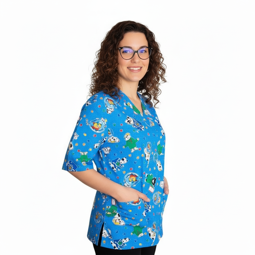 Casacca Camice da Lavoro Veterinaria Celeste Donna – COD: 8217