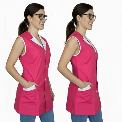 Casacca da Lavoro Donna Giromanica Corta Fuxia con Profilo – COD: 7210