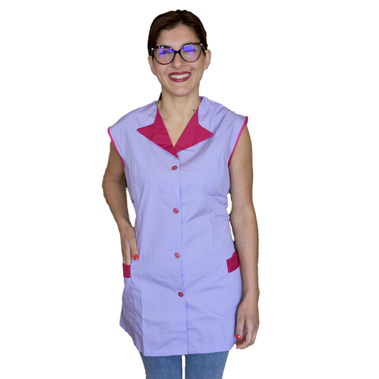 Camice da lavoro donna giromanica "glicine" cod: 1403