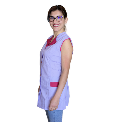 Camice da lavoro donna giromanica "glicine" cod: 1403
