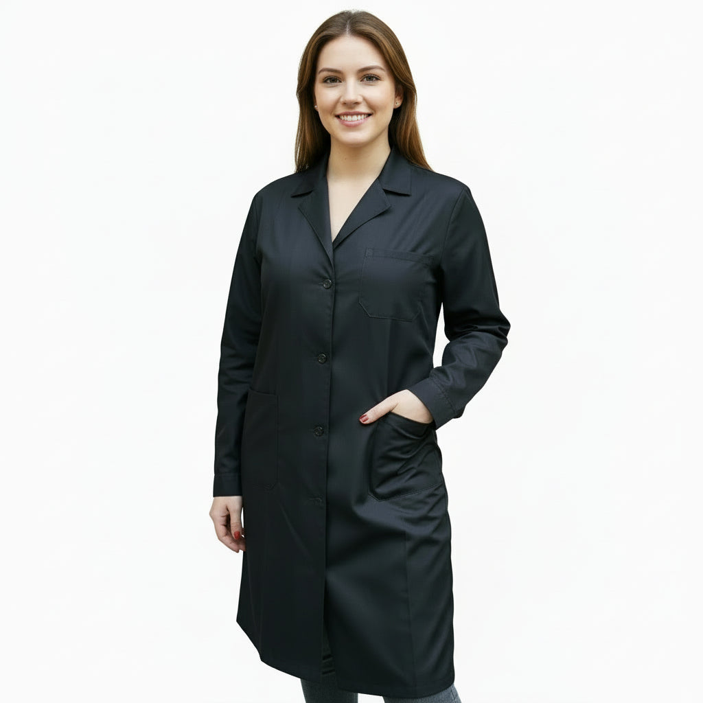 camice da lavoro donna,classico misto cotone no-stiro"nero" cod: 200521