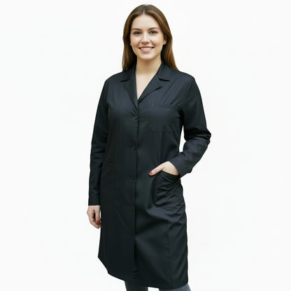 camice da lavoro donna,classico misto cotone no-stiro"nero" cod: 200521