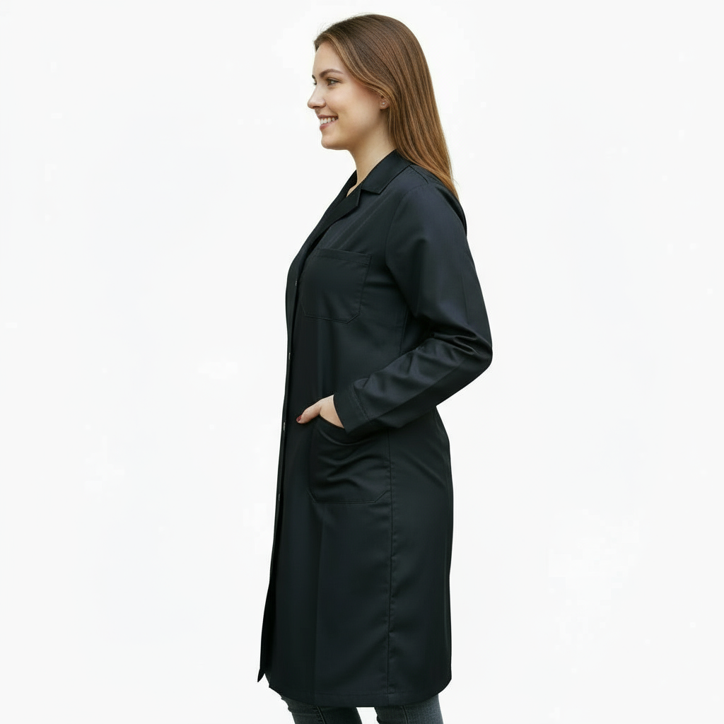 camice da lavoro donna,classico misto cotone no-stiro"nero" cod: 200521