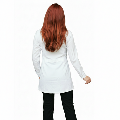 camice da lavoro,casacca donna bianco profilo rosso ML corto cod: 7234