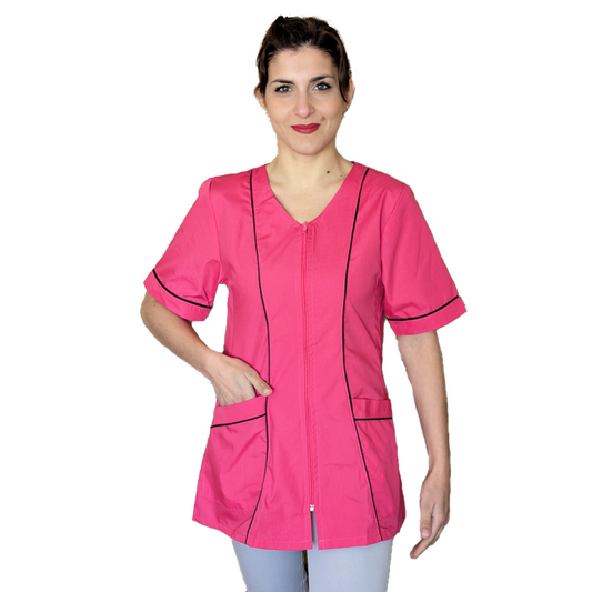 Camice da lavoro,casacca zip FUCHSIA MM cod: 6893