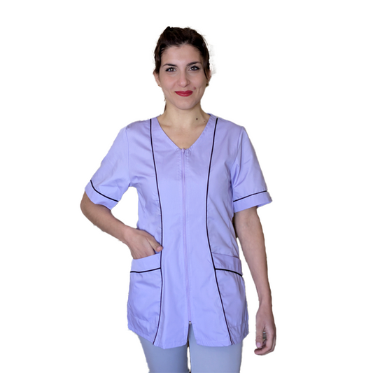 Camice da lavoro,casacca zip glicine MM Cod:1506