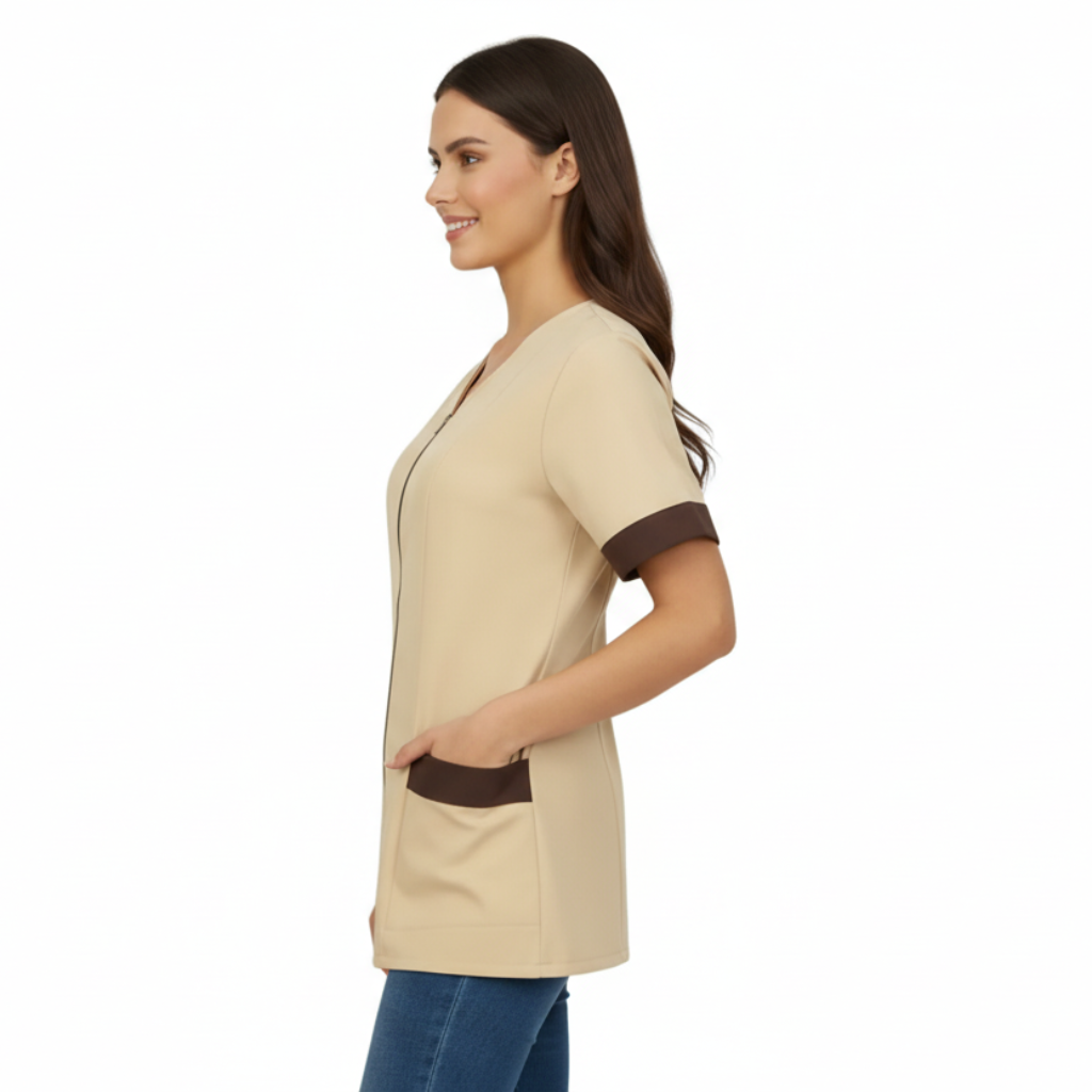 Camice da lavoro,casacca con zip Begie MM cod: 9632