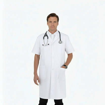 Camice da lavoro uomo bianco mezza manica Cod:1202