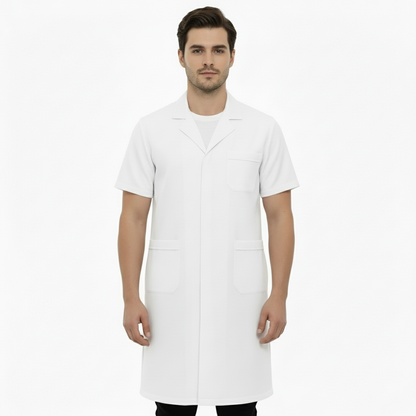 Camice da lavoro uomo bianco mezza manica Cod:1202