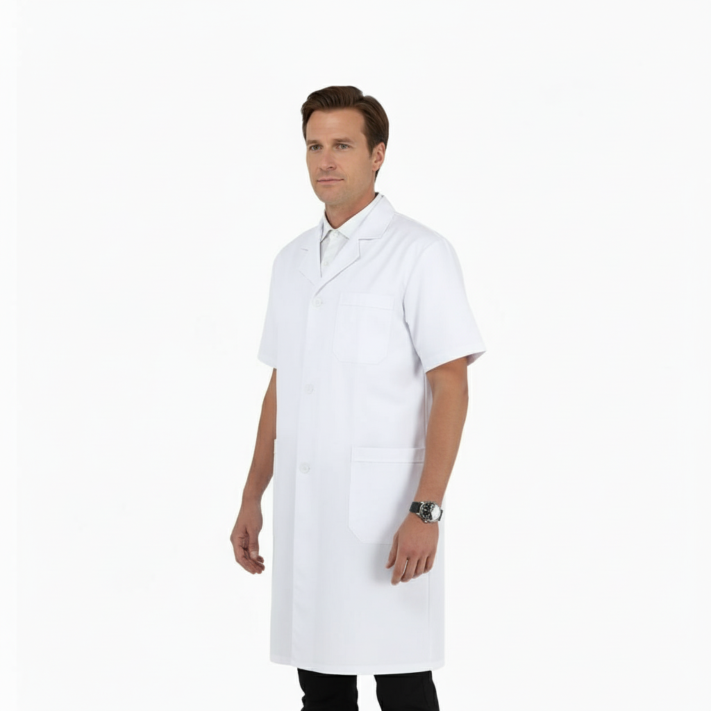 Camice da lavoro uomo bianco mezza manica Cod:1202