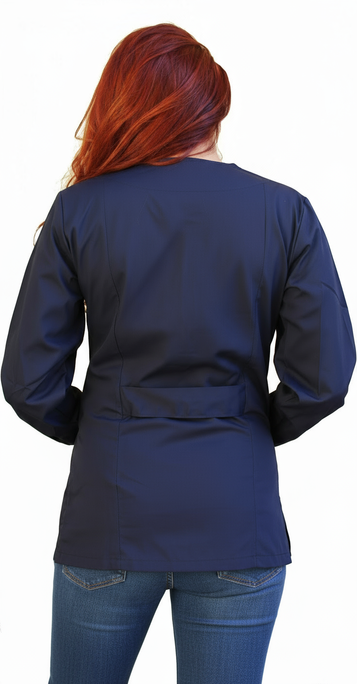 Camice da lavoro,casacca zip Manica lunga "Blu scuro" Cod: 1806