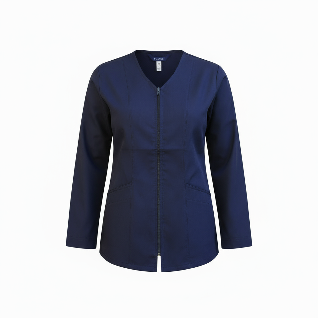 Camice da lavoro,casacca zip Manica lunga "Blu scuro" Cod: 1806