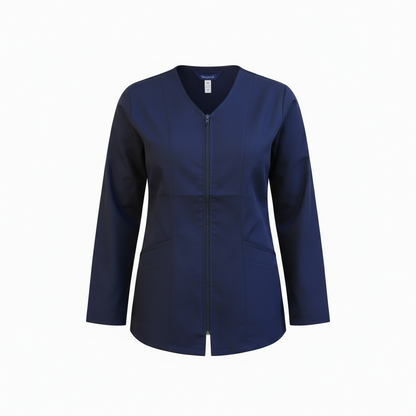 Camice da lavoro,casacca zip Manica lunga "Blu scuro" Cod: 1806