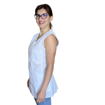 Camice da lavoro,casacca zip Giromanica "Bianco" COD: 2106