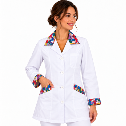 Camice donna slim fit bianco con lettere, Made in Italy | Cod. 132