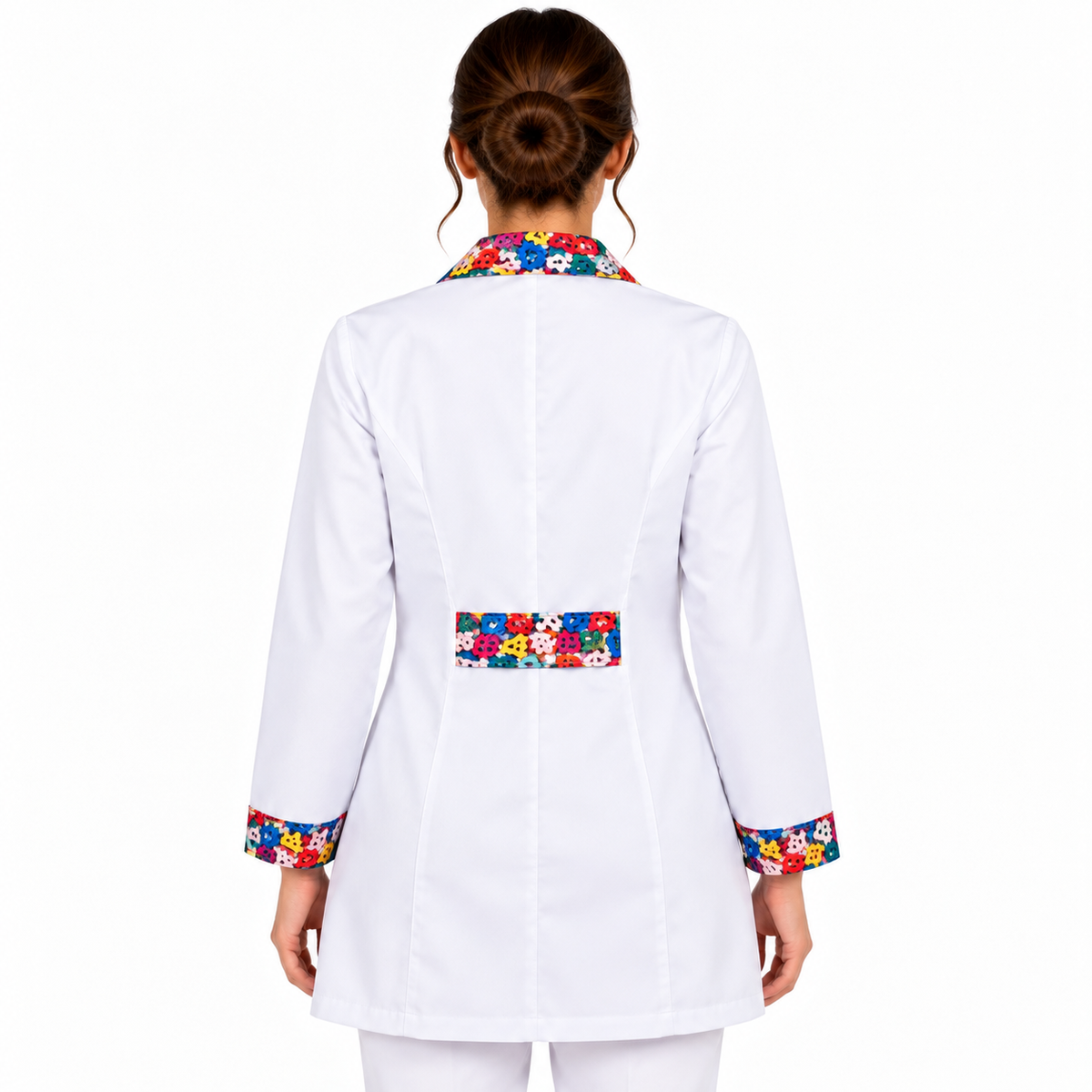 Camice donna slim fit bianco con lettere, Made in Italy | Cod. 132