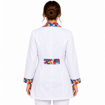 Camice donna slim fit bianco con lettere, Made in Italy | Cod. 132