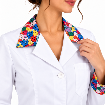 Camice donna slim fit bianco con lettere, Made in Italy | Cod. 132