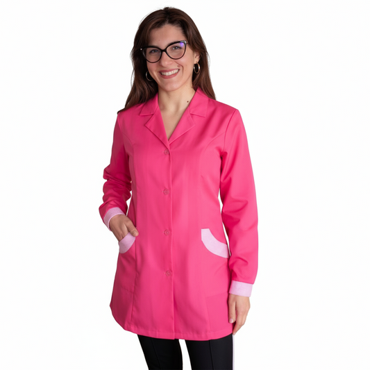 Camice da lavoro donna,casacca slim,modello Antonella "fuchsia" Cod:0211