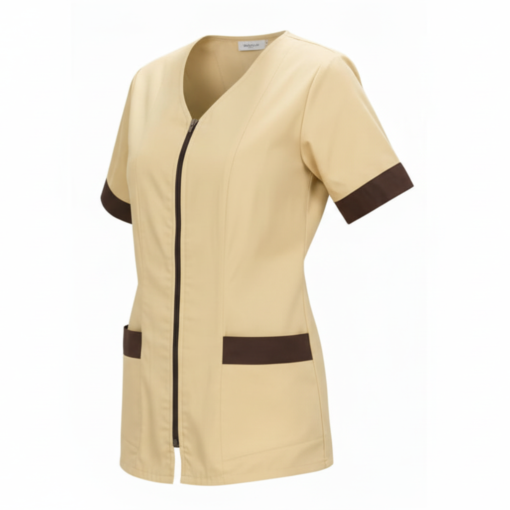 Camice da lavoro,casacca con zip Begie MM cod: 9632