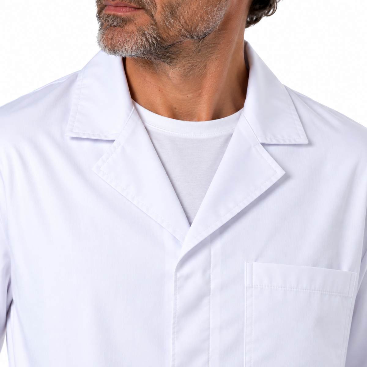Camice da laboratorio 100% cotone con bottoni automatici - Cod. 26922 - Made in Italy