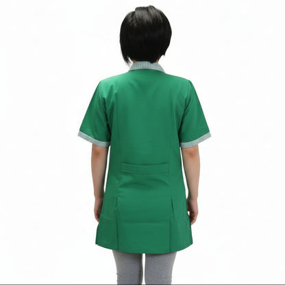 Camice da lavoro donna, casacca verde con profilo MM cod: 7708