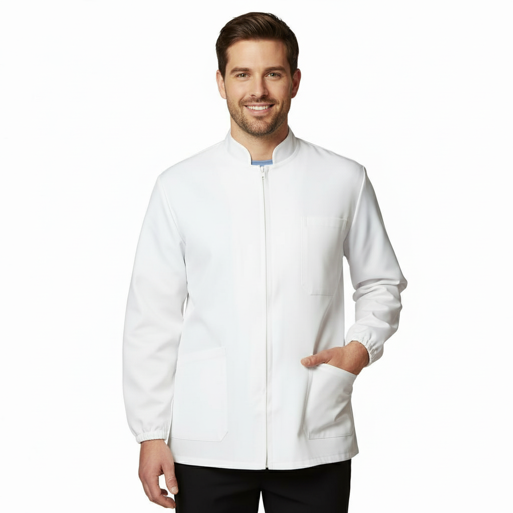 CASACCA camice Da Lavoro,laboratorio Con Zip Unisex Bianco UNISEX cod:7579