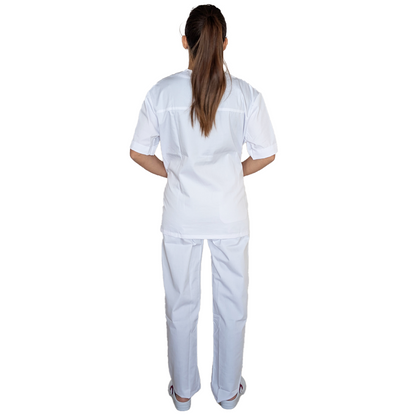 Divisa da lavoro,completa,unisex,collo V "bianco" cod: 8378