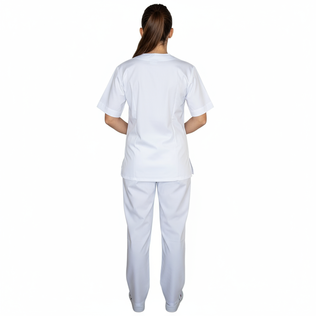 Divisa da lavoro,completa,unisex,collo V "bianco" cod: 8378