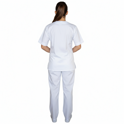 Divisa da lavoro,completa,unisex,collo V "bianco" cod: 8378