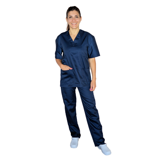 Divisa da lavoro,completa,unisex,scollo V "blu scuro" cod: 8354