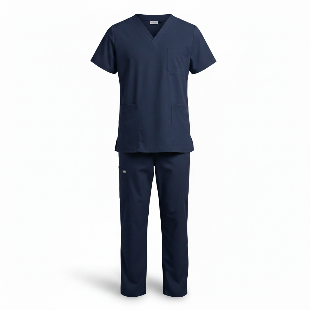 Divisa da Lavoro Completa Unisex Scollo V Blu Scuro Mezza Manica – COD: 8354