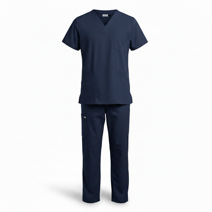 Divisa da Lavoro Completa Unisex Scollo V Blu Scuro Mezza Manica – COD: 8354