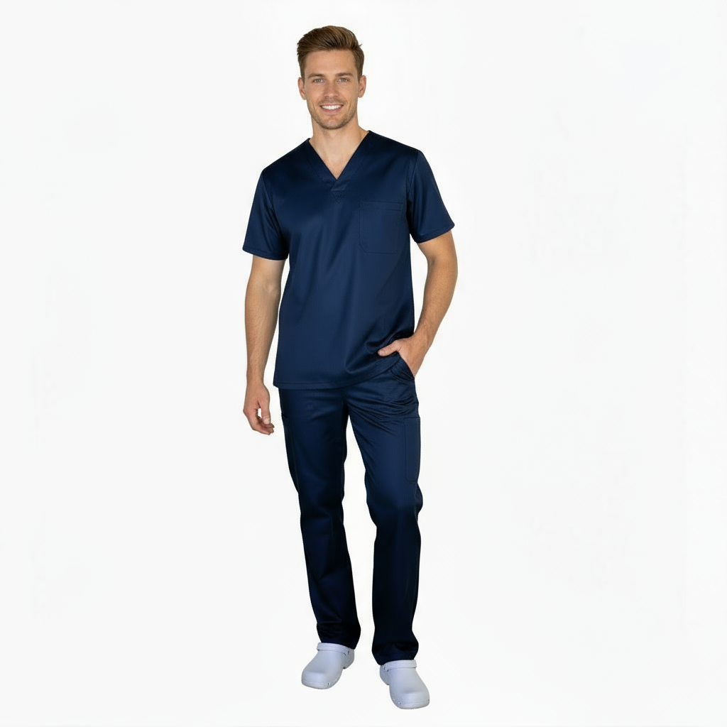 Divisa da lavoro,completa,unisex,scollo V "blu scuro" cod: 8354