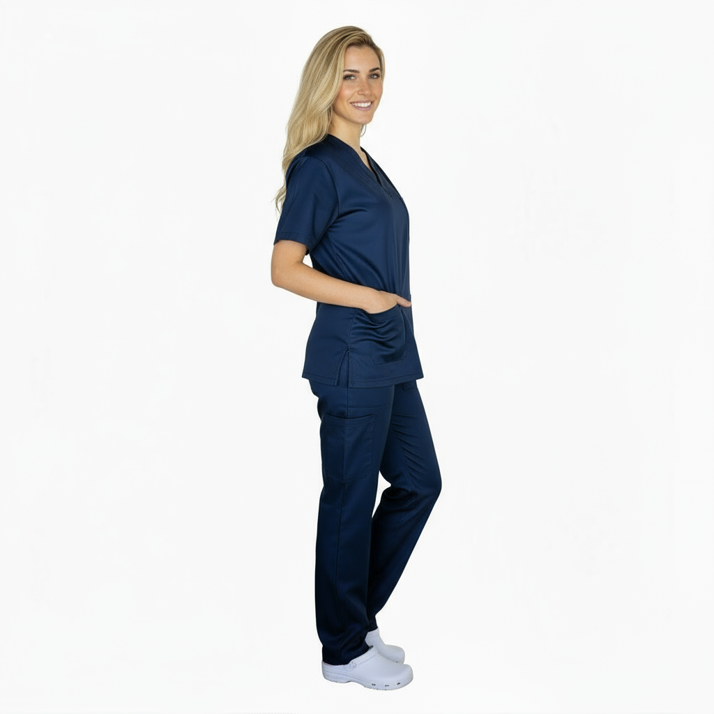 Divisa da lavoro,completa,unisex,scollo V "blu scuro" cod: 8354
