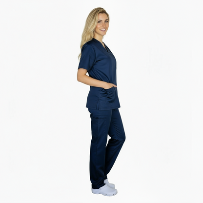 Divisa da lavoro,completa,unisex,scollo V "blu scuro" cod: 8354