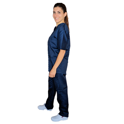 Divisa da lavoro,completa,unisex,scollo V "blu scuro" cod: 8354