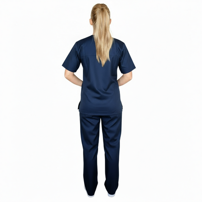 Divisa da lavoro,completa,unisex,scollo V "blu scuro" cod: 8354