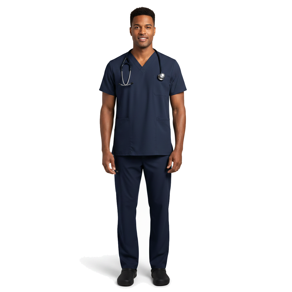 Divisa da Lavoro Completa Unisex Scollo V Blu Scuro Mezza Manica – COD: 8354