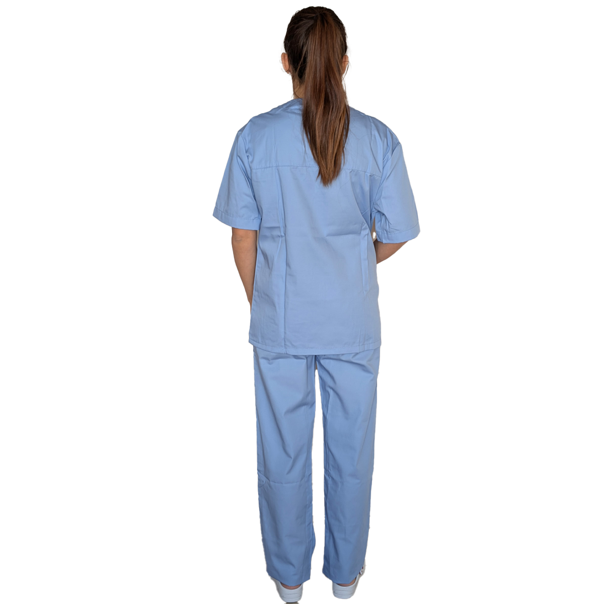 Divisa da lavoro, unisex scollo V "celeste" cod: 060520