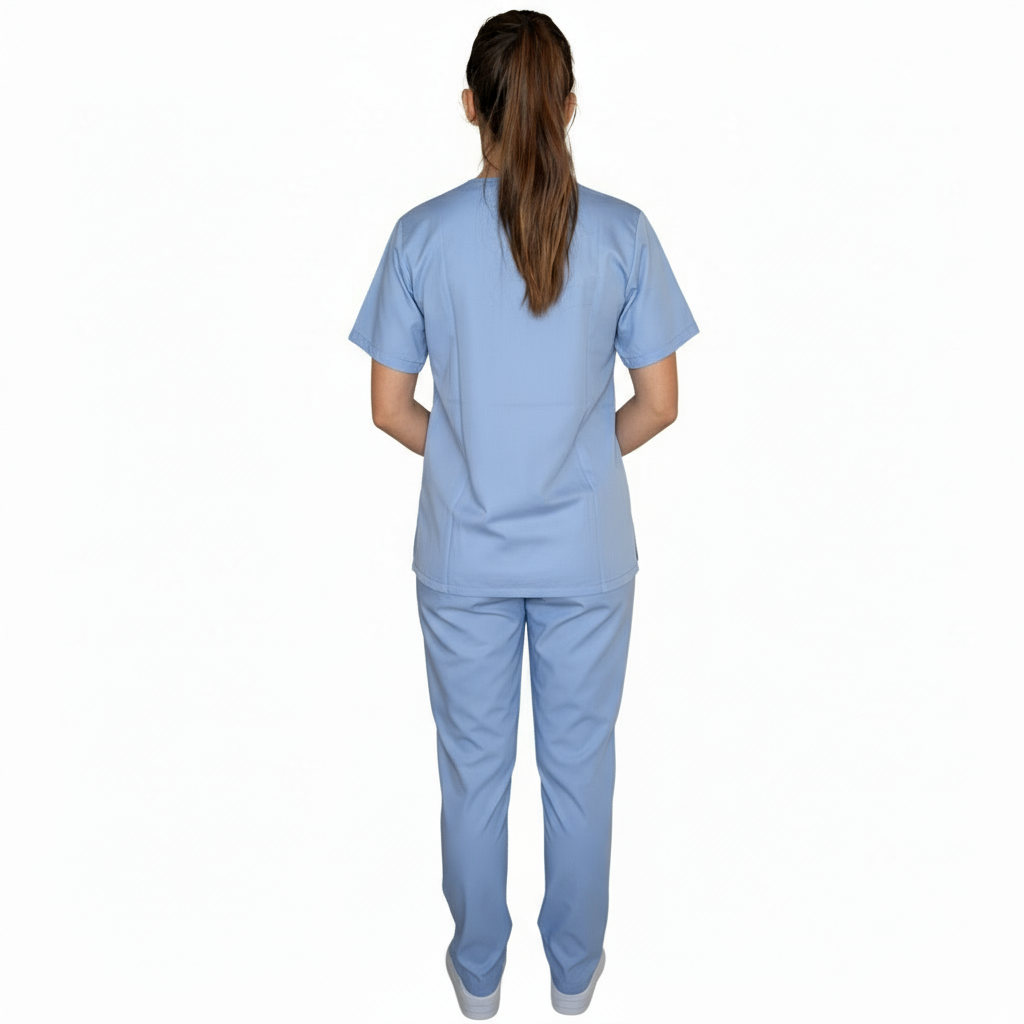 Divisa da lavoro, unisex scollo V "celeste" cod: 060520