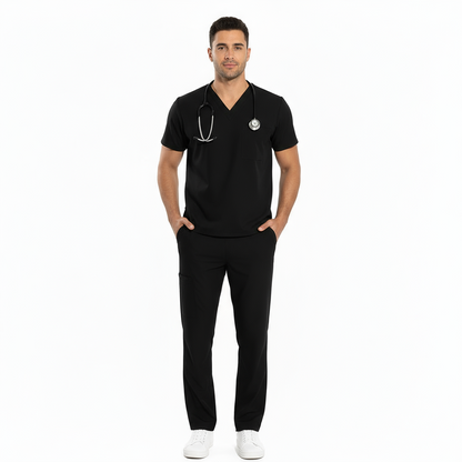 Divisa unisex da lavoro,scollo V "NERO" cod: 8293