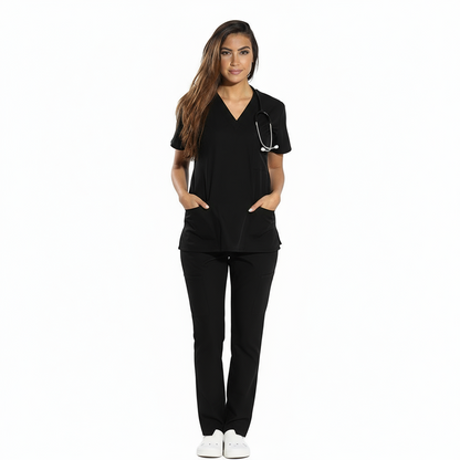 Divisa unisex da lavoro,scollo V "NERO" cod: 8293