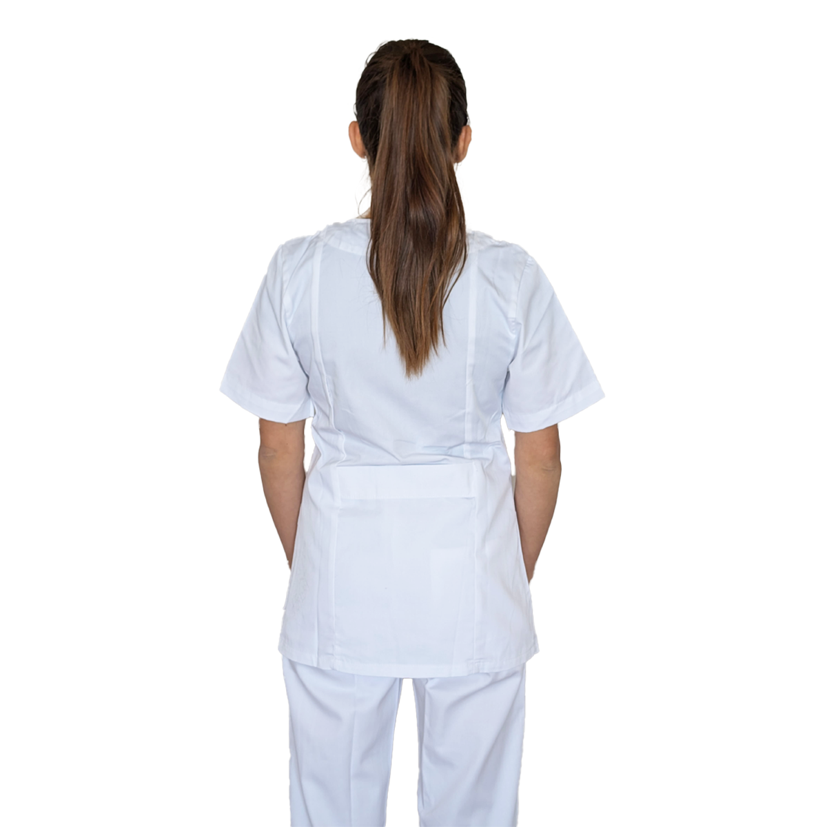 Divisa da lavoro,infermiera,oss, donna con zip bianco cod: 8279